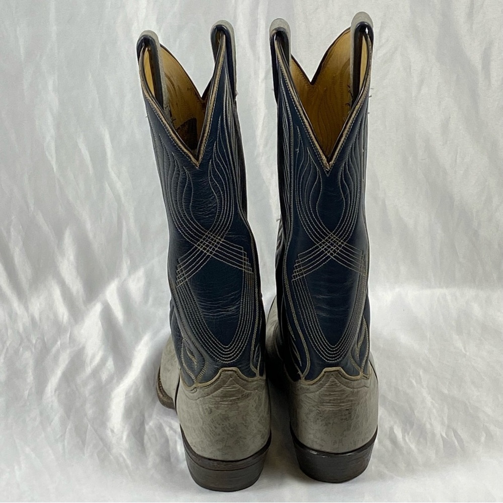 Tony Lama Men’s Gray Western Cowboy Boots Size 7 B Style 8086 - Picture 3 of 16